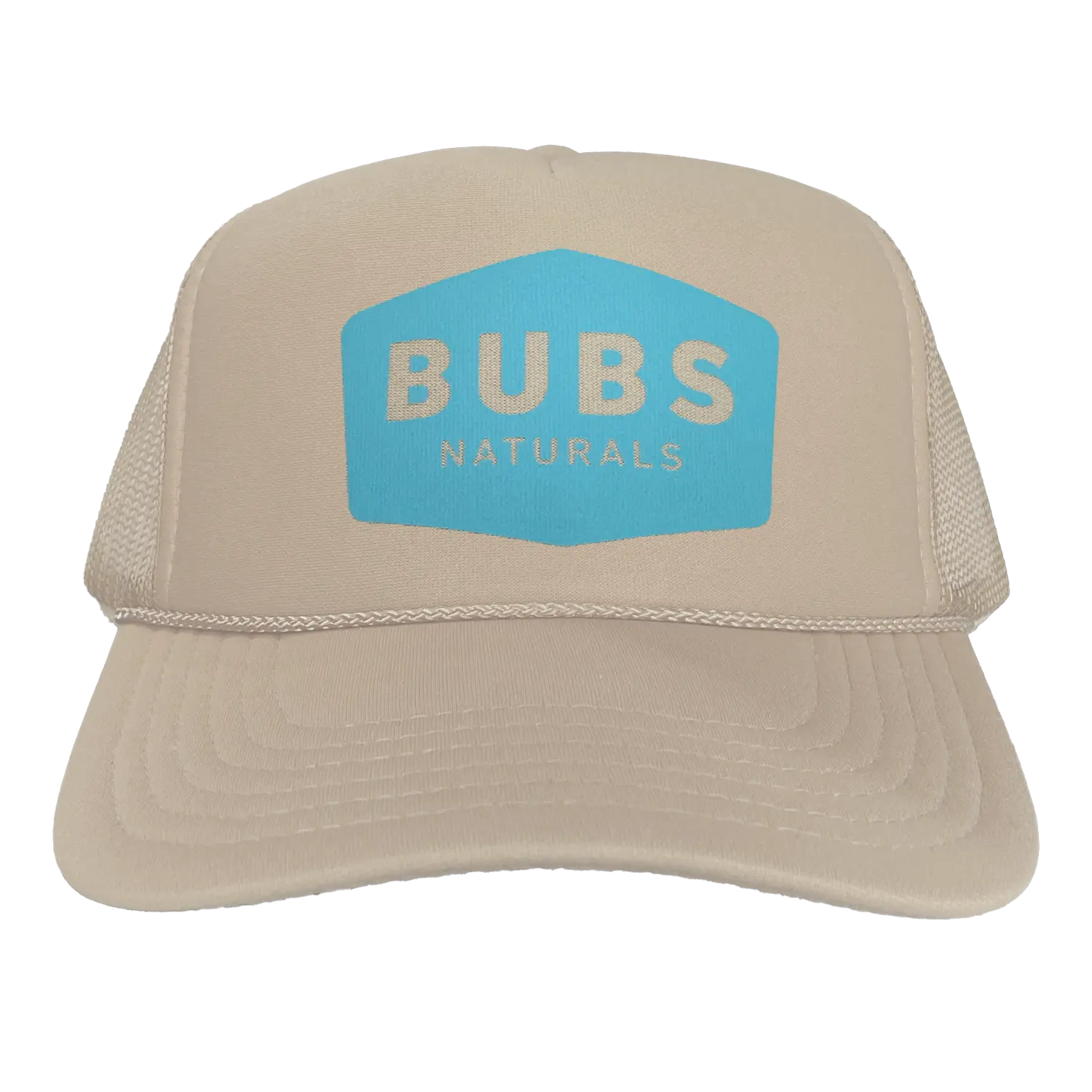 BUBS Naturals Trucker Hat Cream Worn by a Girl Hiking